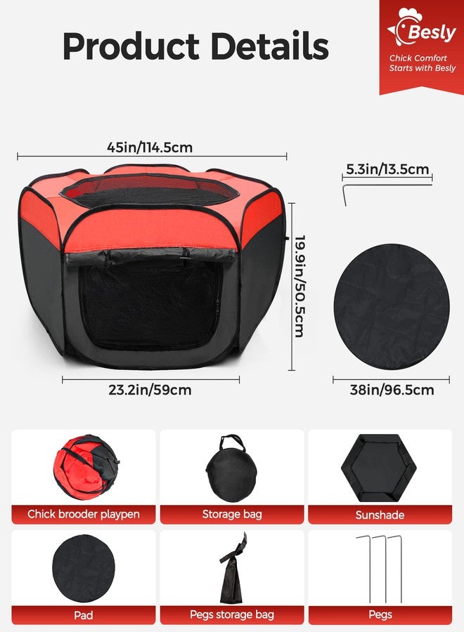 Besly Large Brooder Box for Chicks,Starter Kit for Baby Chick Care Portable Pet Puppy Playpen - Image 2