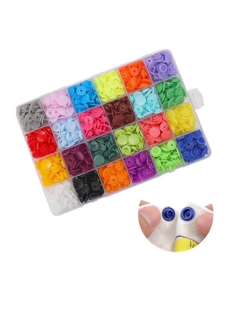 KASTWAVE 240 Sets Resin Snaps Buttons, No-Sew T5(12mm) Resin Plastic Snaps Button, Suitable for Crafts Cloth, Leather, Rain Coat, Bibs - Image 1