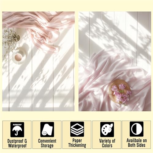 HomeArt 2 Sheet 2 in 1 Product Photography Backdrop 3D Flat Lay Tabletop Double-Sided 20x29 Photo Background PVC Wrinkle Free for Small Products Food, Cosmetics Shoot (Combo 2) - Image 3