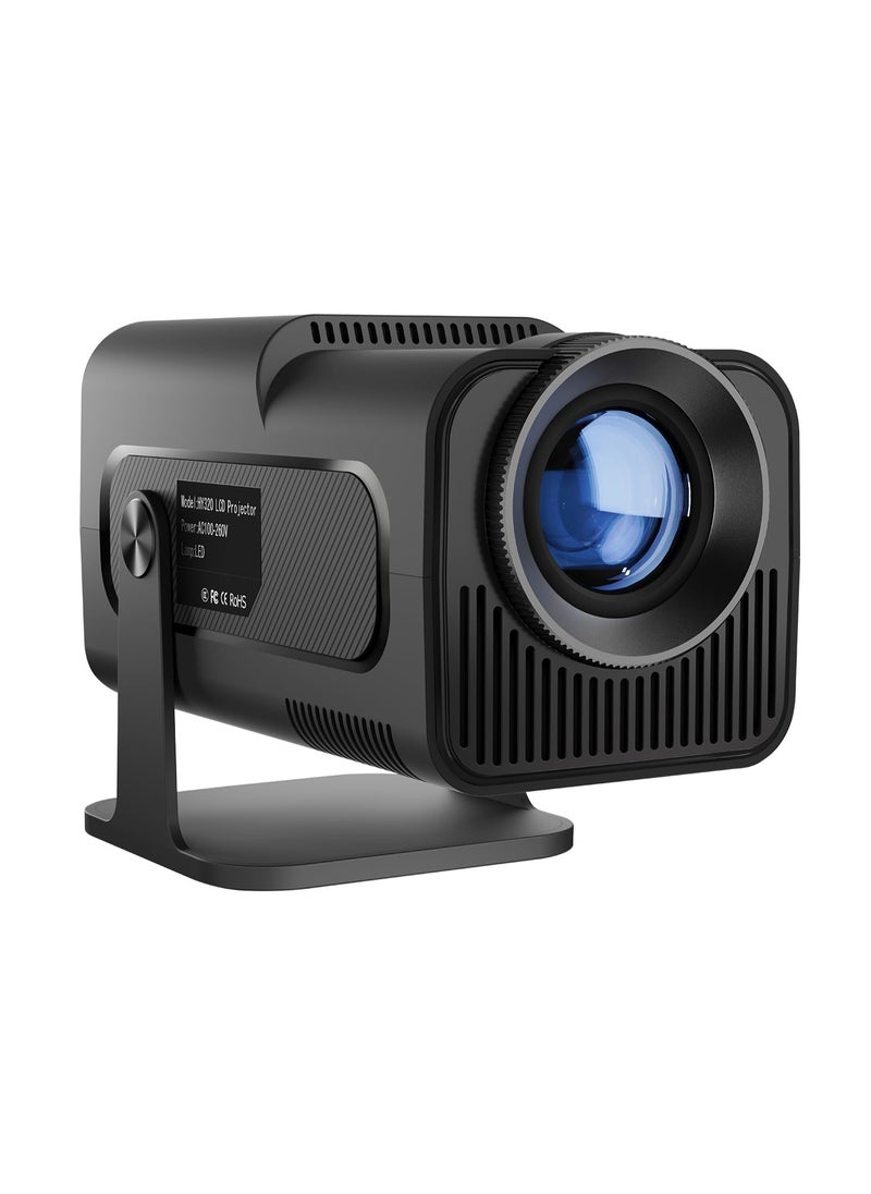 HY320 Mini Portable Auto Keystone Projector, 4K FHD 1080P Smart Projector Support 10000 Lumens with WiFi 6, BT 5.0, 180 Degree Rotation, Built-in Android 11.0 EU PLUG