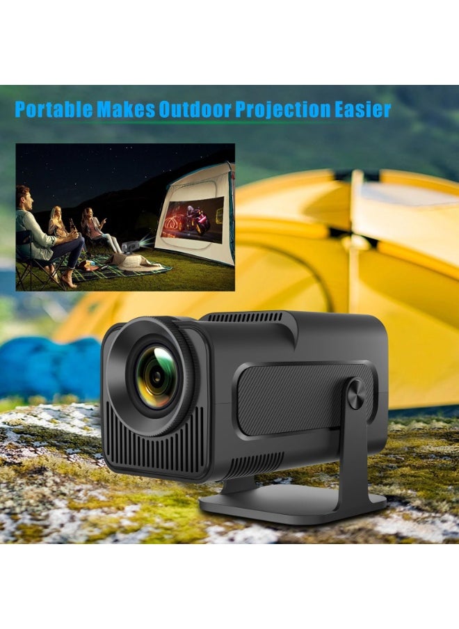 HY320 Mini Portable Auto Keystone Projector, 4K FHD 1080P Smart Projector Support 10000 Lumens with WiFi 6, BT 5.0, 180 Degree Rotation, Built-in Android 11.0 EU PLUG