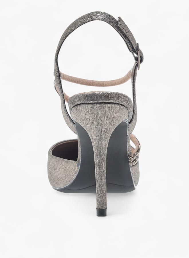 Flora Bella By Shoexpress Women Embellished Pointed Stiletto Shoes with Buckle Closure - Image 5