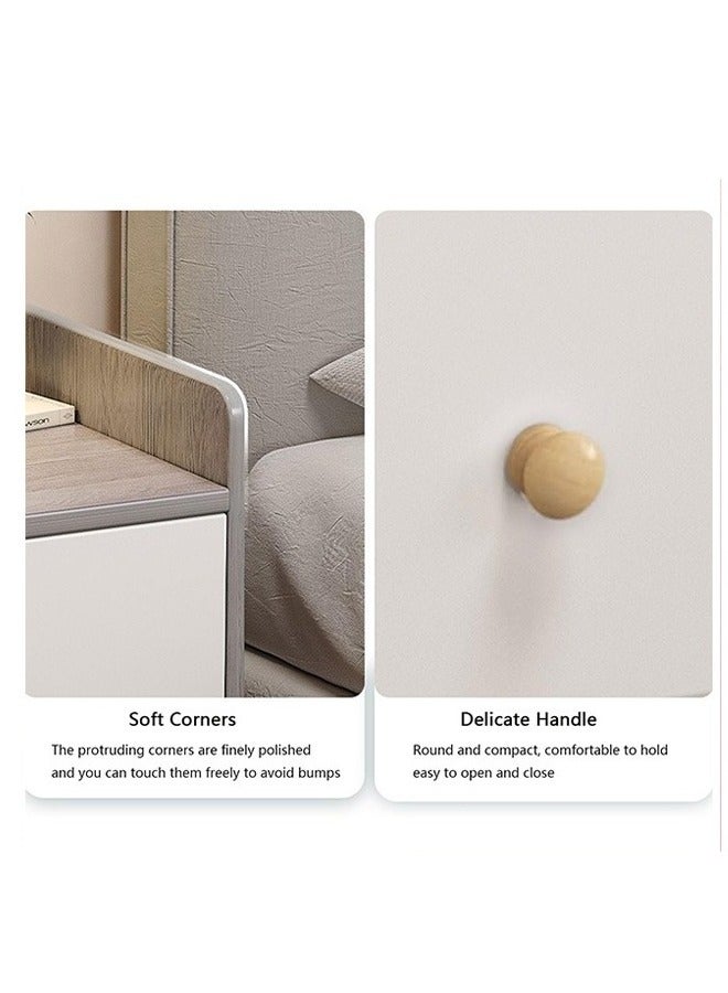 MIXDE Morandi Grey European Bedside Cabinet Home Bedside Storage Cabinet, Single Drawn With Lock, 32 * 26 * 40cm - Image 3