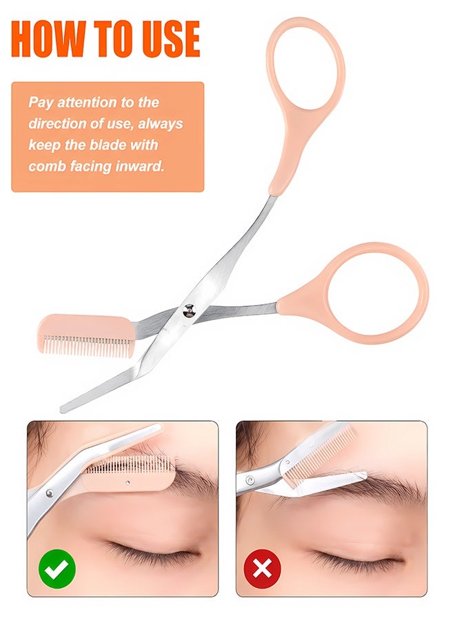 Warme Eyebrow Trimming Scissors with Comb Gifts For Men Women Stocking Stuffers Stainless Steel Eyebrow Scissors with Comb Hair Removal Eyebrows Shaping Makeup Tools - Image 4
