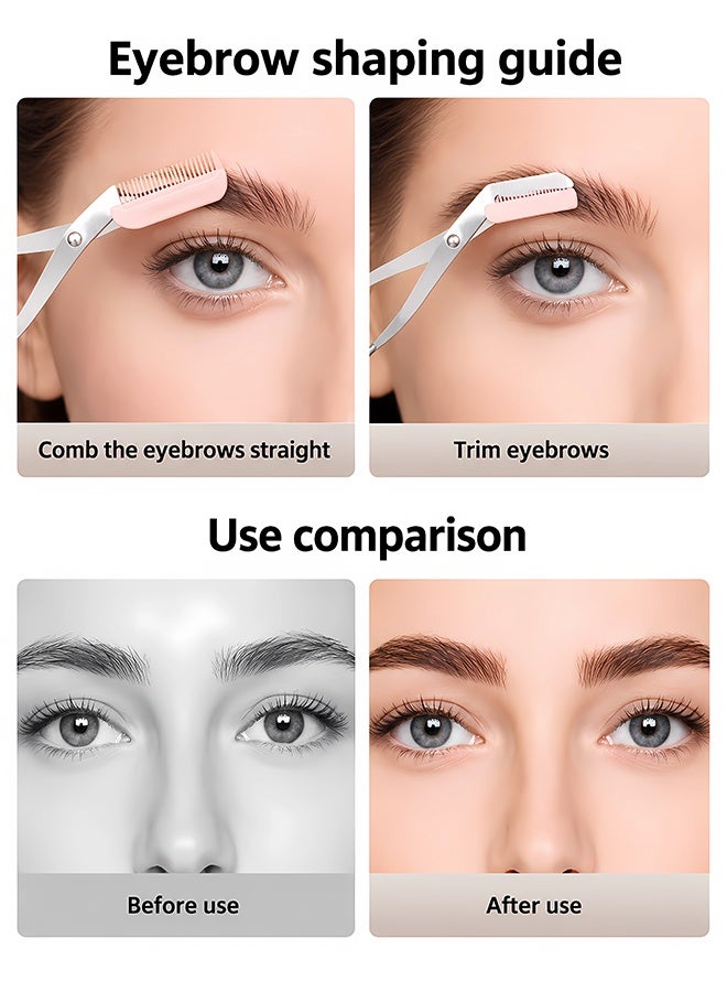 Warme Eyebrow Trimming Scissors with Comb Gifts For Men Women Stocking Stuffers Stainless Steel Eyebrow Scissors with Comb Hair Removal Eyebrows Shaping Makeup Tools - Image 5