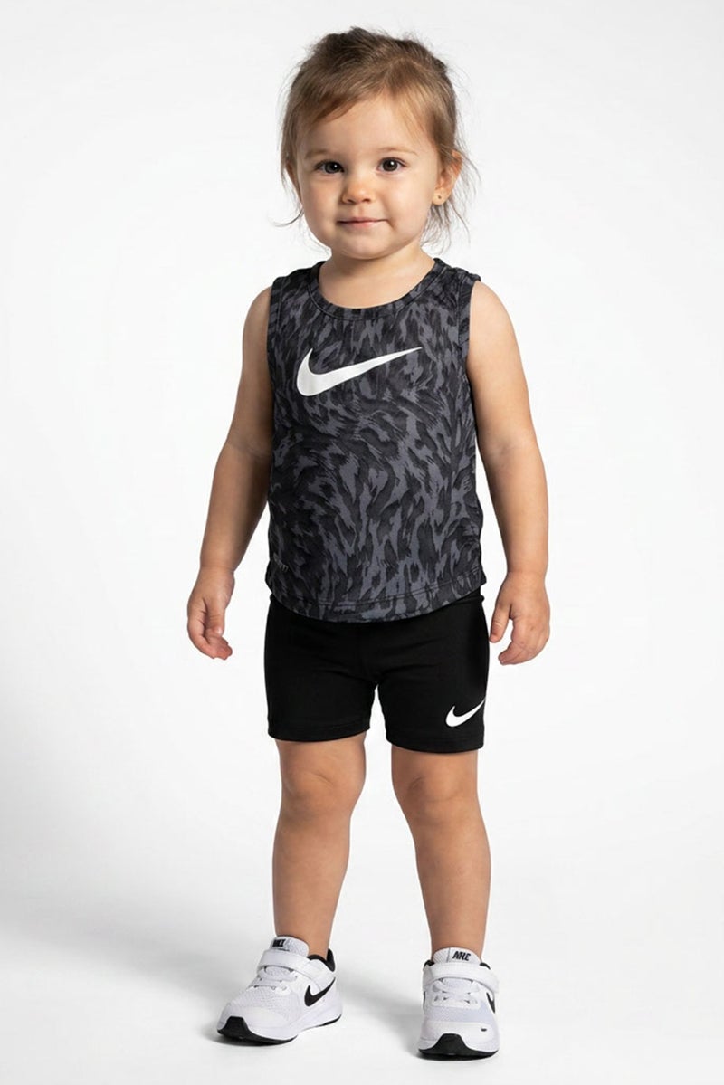 Nike Toddlers Girl 2 Pieces Sleeveless T-Shirt And Shorts Set, Black - Image 1