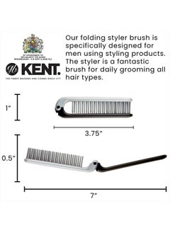 Kent KFM4 Anti Static Hair Brush Styling Brush Folding Brush Small Hair Brush for Men Daily Grooming using Mens Styling Products. Mini Hairbrush Anti Static for Hair Frizz Free Brush Made in England - pzsku/ZCDE14C39639960EE4A3AZ/45/_/1685945472/278b24ae-6900-494c-b7f7-baae9b407a09