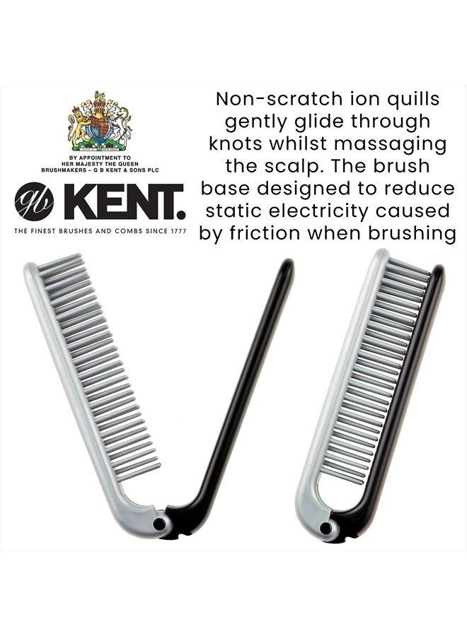 KENT فرشاة شعر كينت KFM4 مضادة للكهرباء الساكنة فرشاة تصفيف قابلة للطي فرشاة شعر صغيرة للرجال للعناية اليومية باستخدام منتجات تصفيف الرجال. فرشاة شعر صغيرة مضادة للكهرباء الساكنة لشعر خالي من التجاعيد مصنوعة في إنجلترا - Image 4