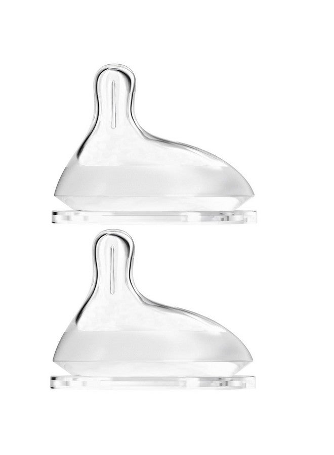 Oberni Baby Bottle Nipple, Off- Centered Nipples,100% Silicone,Replacement Baby Bottle Nipple for Babies, Newborn,Preemie 0-3 0-6 6-12 12+ Months 2 Pack (M(3-6 Month)) - Image 1