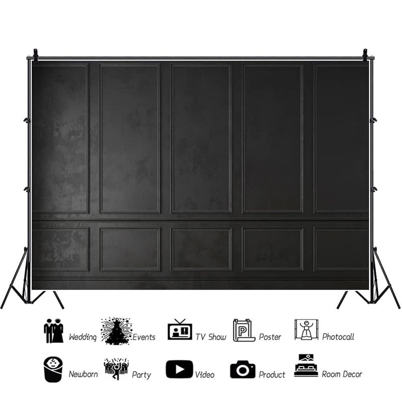 Yeele 10x8ft Vintage Room Interior Backdrop Classic Black Wood Panel Wall Photography Background for Wedding Birthday Party Decorations Kids Adults Portrait Photo Studio Props Wallpaper Vinyl - Image 3