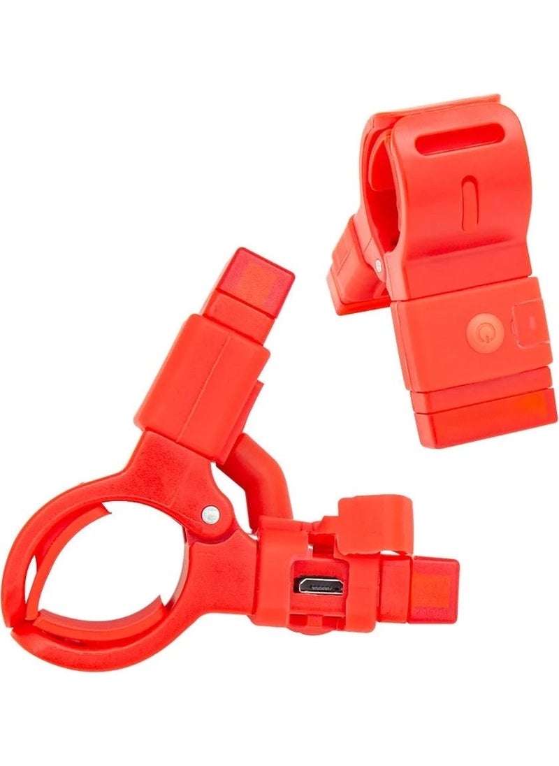 Zoli - Flashing LED Bicycle Warning Light with Latch Easy Mounting Rechargeable-Handlebar Mount (Fits 12-32 mm) - Image 1
