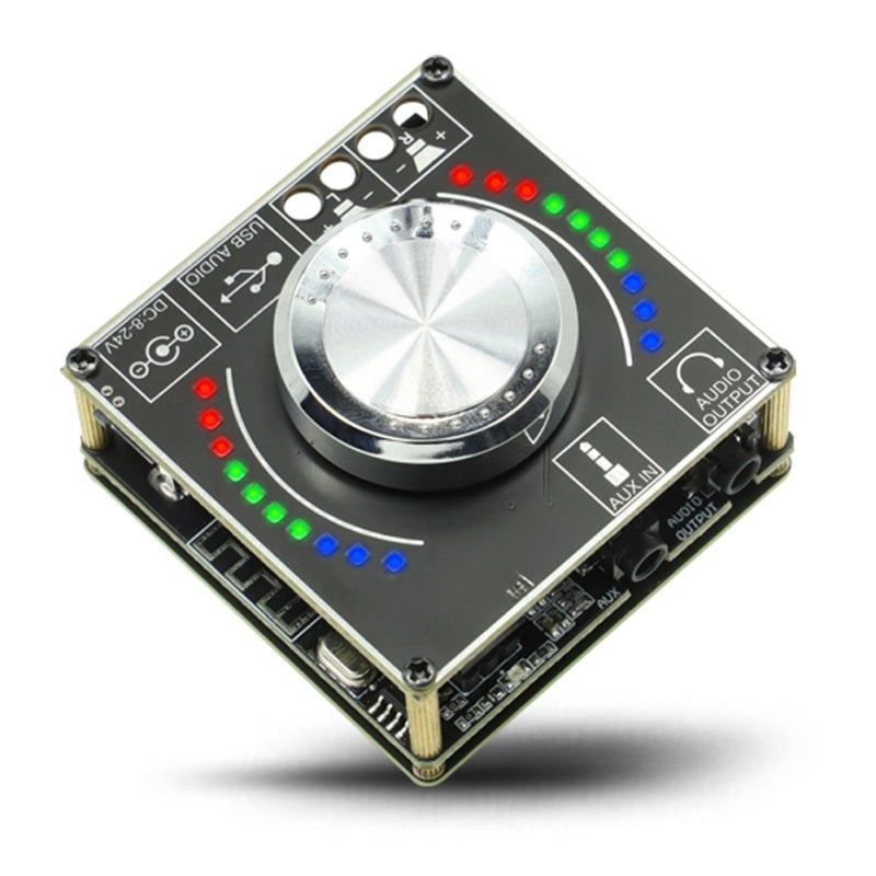 Bt Audio Amplifier 15W Stereo Board: Premium Material Hifi Sound - Multiple Audio Input Ways Colorful Light for Home Music Enthusiasts - Image 1