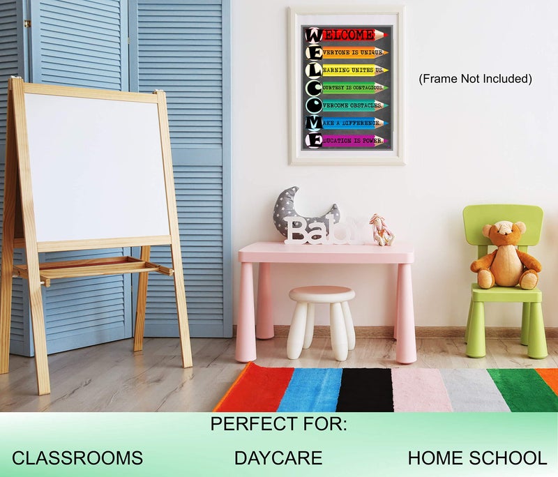 3D Learning LLF Welcome Poster for Classrooms- Laminated 14x19.5 in - Back To School Classroom Door Decorations, Teachers Supplies for Preschool, Kindergarten, Elementary - Image 4