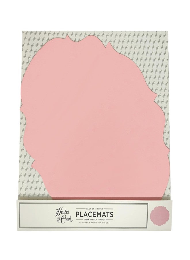 Hester & Cook Pink Paper Placemats for Dining Table - Disposable Paper Placemats for Parties or Weddings - 12 Sheets Per Pad Made in USA - Image 1