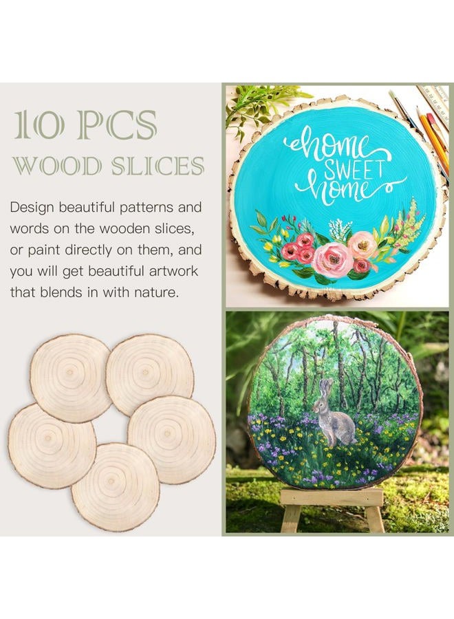 ZOCONE 10 Pcs Large Wood Slices 11-13 Inches Unfinished Rounds, Natural Paulownia Wooden Slices for Centerpieces, Round Wooden Discs Decoration for Rustic Wedding, Wood Centerpieces for Tables - Image 3