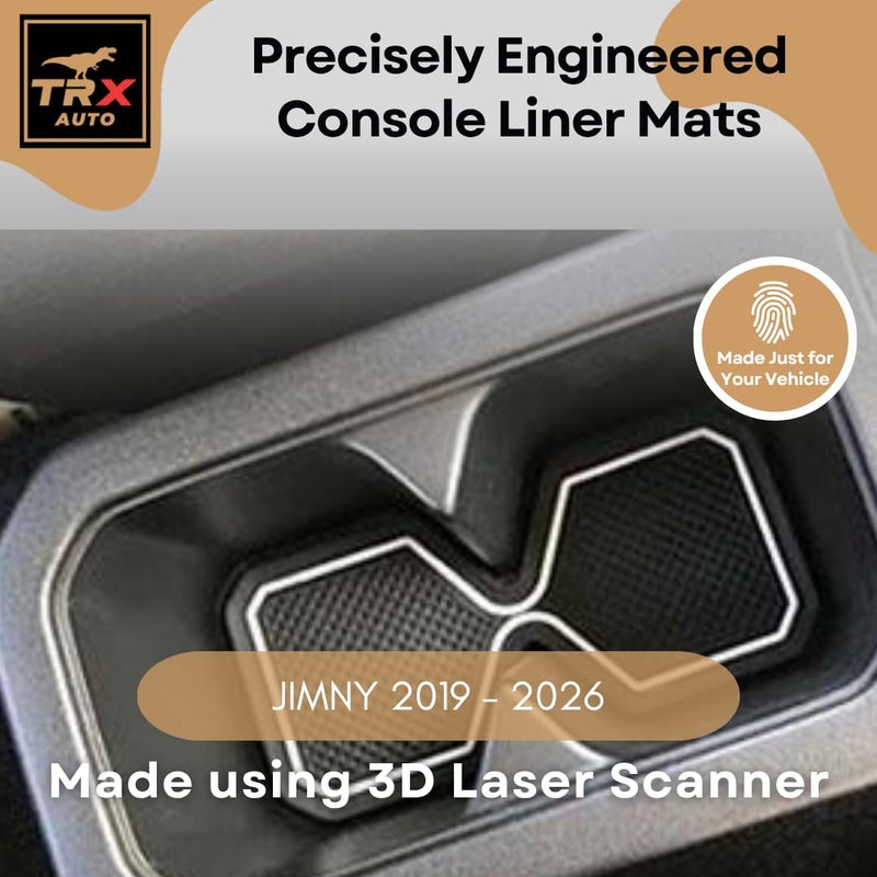 TRX AUTO Anti-Slip Interior Liner Set for Suzuki Jimny 2019–2026 | Silicone Mats for Cup Holders, Door Slots And Center Console | Interior Accessories for Suzuki Jimny - Image 4
