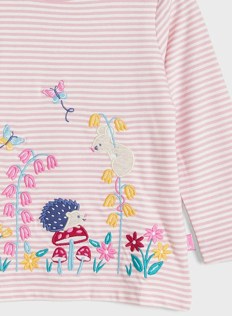 JoJo Maman Bebe Kids Woodland Applique Print T-Shirt