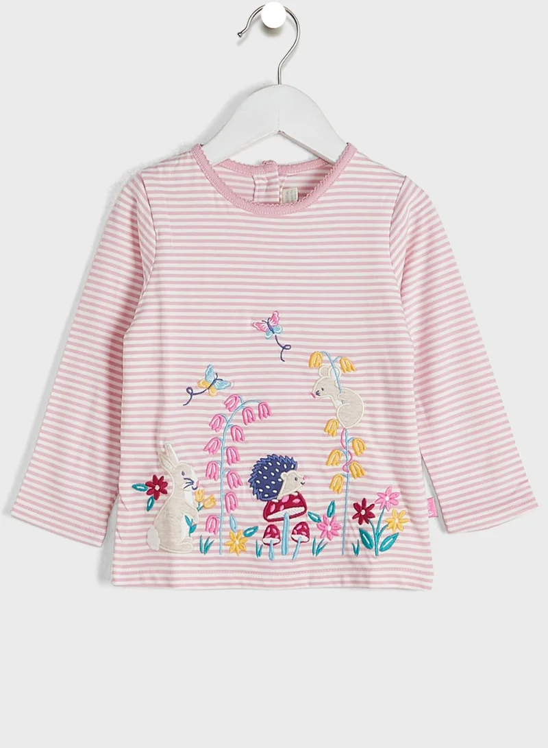 JoJo Maman Bebe Kids Woodland Applique Print T-Shirt