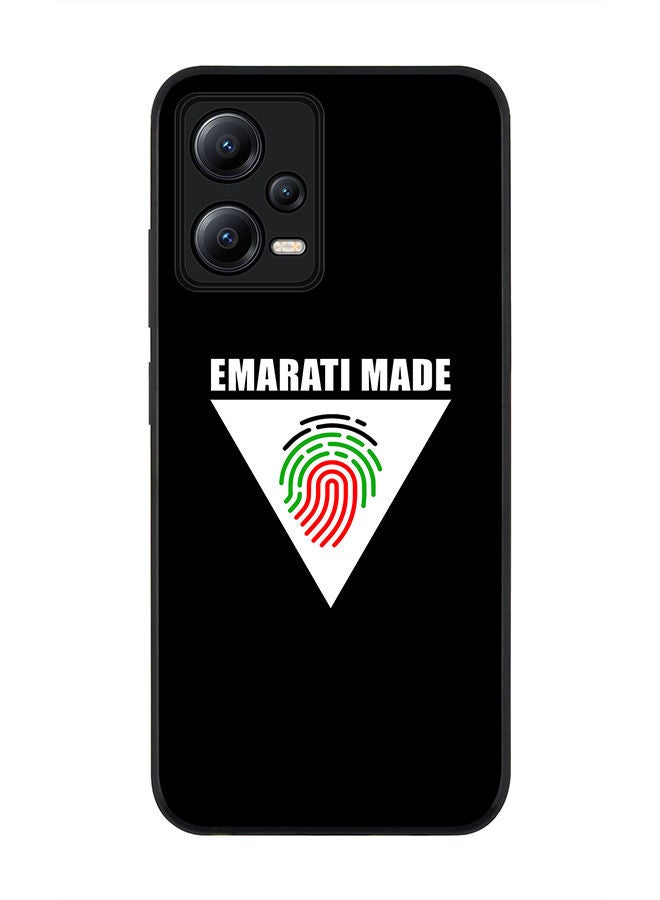 Stylizedd Rugged Black edge case for Poco X5 / Redmi Note 12 5G Slim fit Soft Case Flexible Rubber Edges Anti Drop TPU Gel Thin Cover - Emarati Made Triangle - Image 1