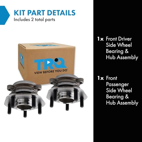 TRQ Front Wheel Hub Bearings Assembly Set Compatible with 2017-2019 Tesla 3 - Image 2