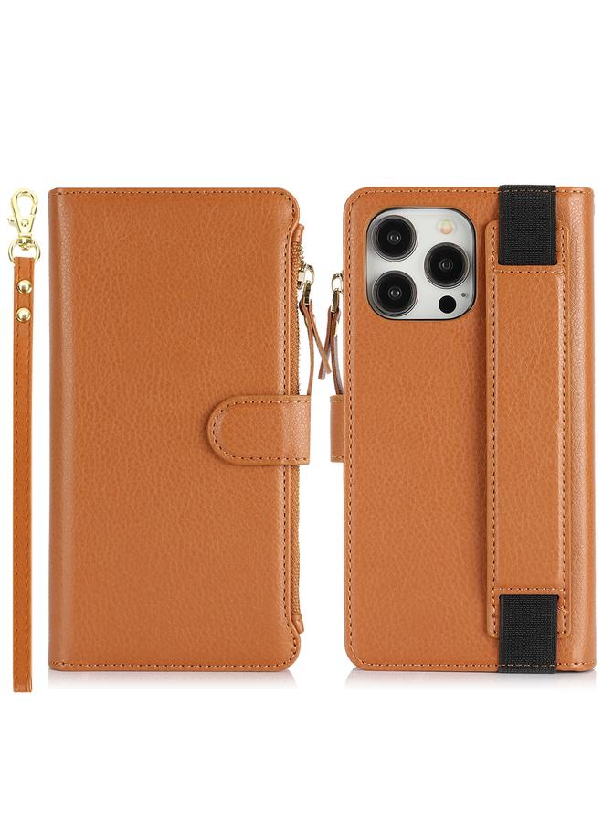 Zaboon Case For iPhone 12 Pro Max Wristband Holder Zipper Purse RFID Leather Phone Case - Image 2