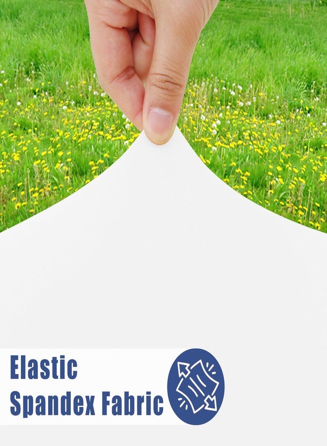 Moosfor Round Spandex Table Cloth, Elastic Fitted Waterproof Tablecloths for 36"-44" Tables, Stretch Washable Picnic Table Cover for Camping, Dining, Indoor and Outdoor, White - Image 2