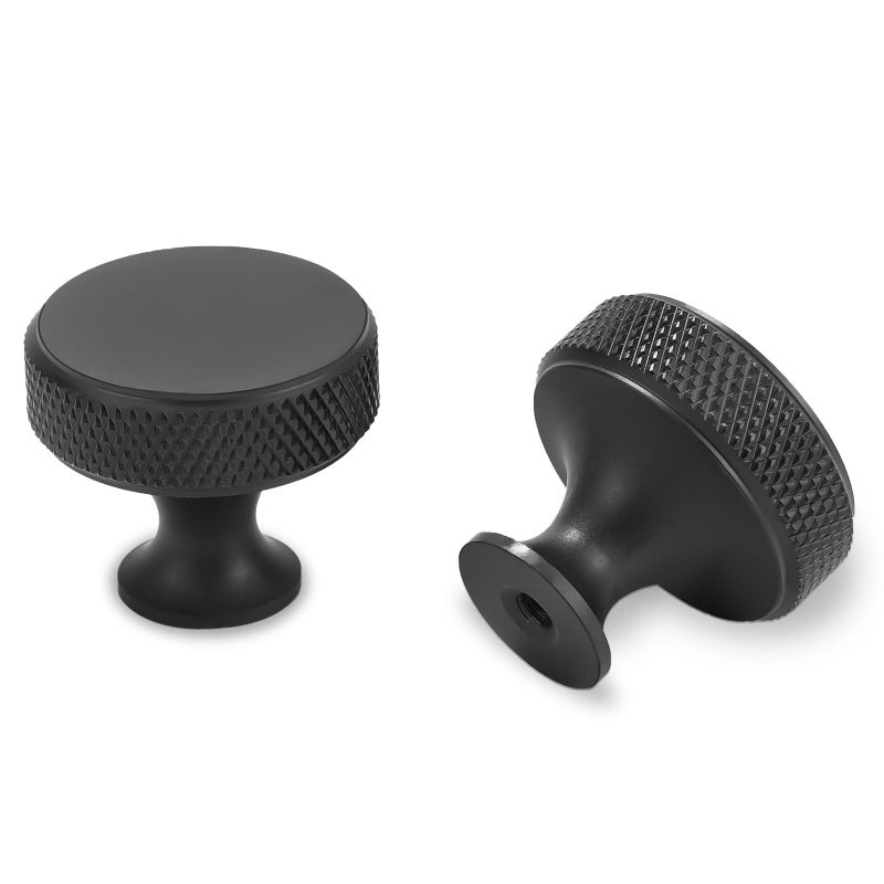 POVEFONK 10 Pack Matte Black Kitchen Cabinet Knobs Knurled Cabinet Knobs Black Drawer Knobs Kitchen Cabinet Hardware Handles - Image 2