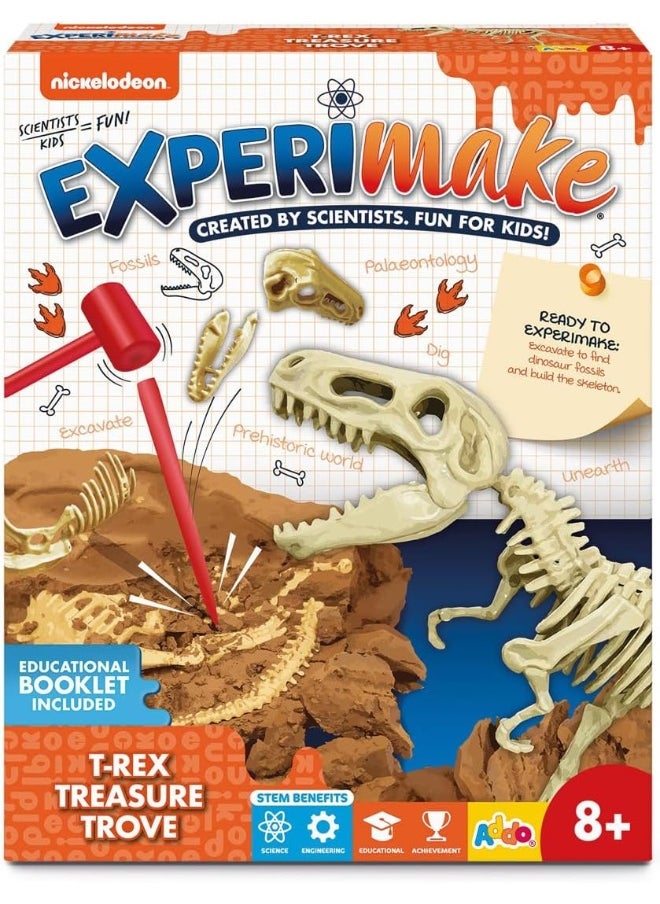 ADDO Nickelodeon Experimake Dino Excavation Kit, T-Rex Treasure Trove Playset, Discover & Assemble Your Own Dinosaur Figure, Roleplay, Pretend Play Toys, 8 Years+  - Image 2