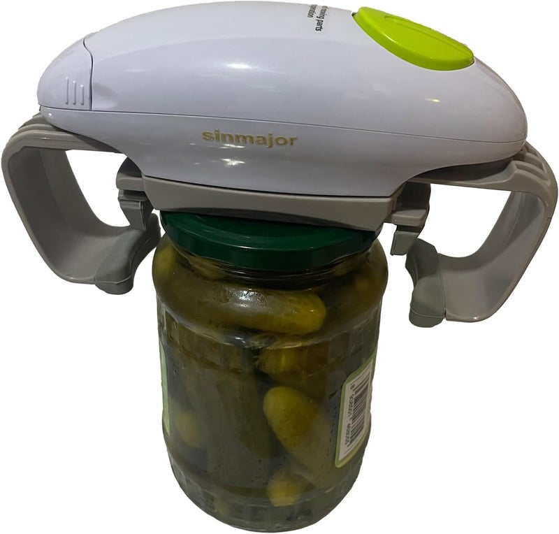 sinmajor Electric Jar Opener, Jar opener, Automatic Jar Opener, Automatic Jar Opener for seniors with arthritis, fits almost all lid sizes, Not applicable to plastic jars(white) - Image 2