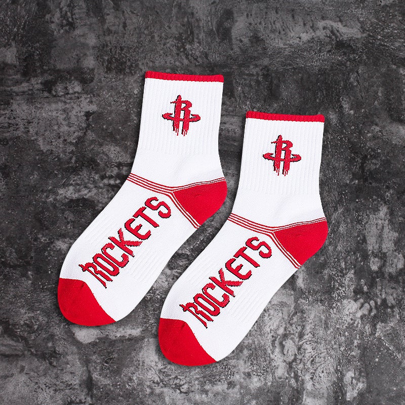 Generic Mens Mid-Calf Cotton NBA Socks Sports Team Logo Casual 3001-Knights White  - Image 4