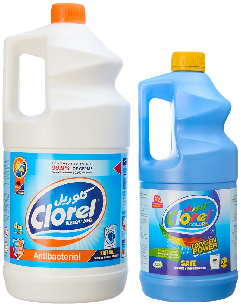 Clorel Clothes Bleach, 4 kg with Colored Clothes Bleach, 2 Kg