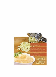 SYOSI Stainless Steel Potato Ricer – Manual Masher for Potatoes, Fruits, Vegetables, Yams, Squash, Baby Food and More - 3 Interchangeable Discs for Fine, Medium, and Coarse, Easy To Use  - Image 4