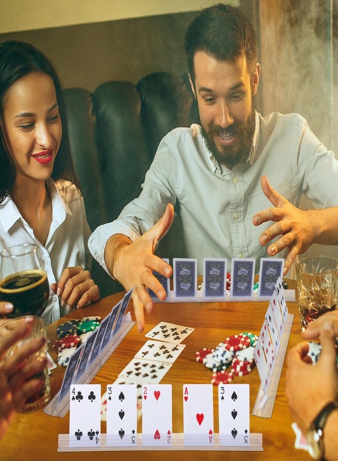 Meonum منظم بطاقات بلاستيكي شفاف من ميونوم، 4 قطع، 15 بوصة - رف بطاقات شفاف لكبار السن وملحقات ألعاب الورق - Image 5