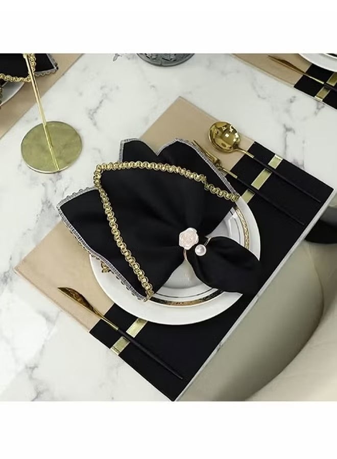 JOGAMS 6Pcs Napkin Rings White Rose Pearl Dining Table Ring Holder Vintage Paper Towel Rings for Valentine's Day Wedding Banquet Home Decorations - Image 3