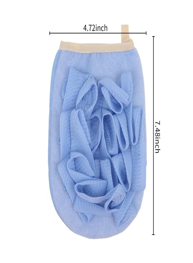 Amariver 3 Pack Bath Loofah Body Sponge Brushes Loofah Exfoliating Glove Bath Shower Glove with Flower Bath Ball Bath Shower Loofah Sponge for Women and Men (Blue) - Image 2