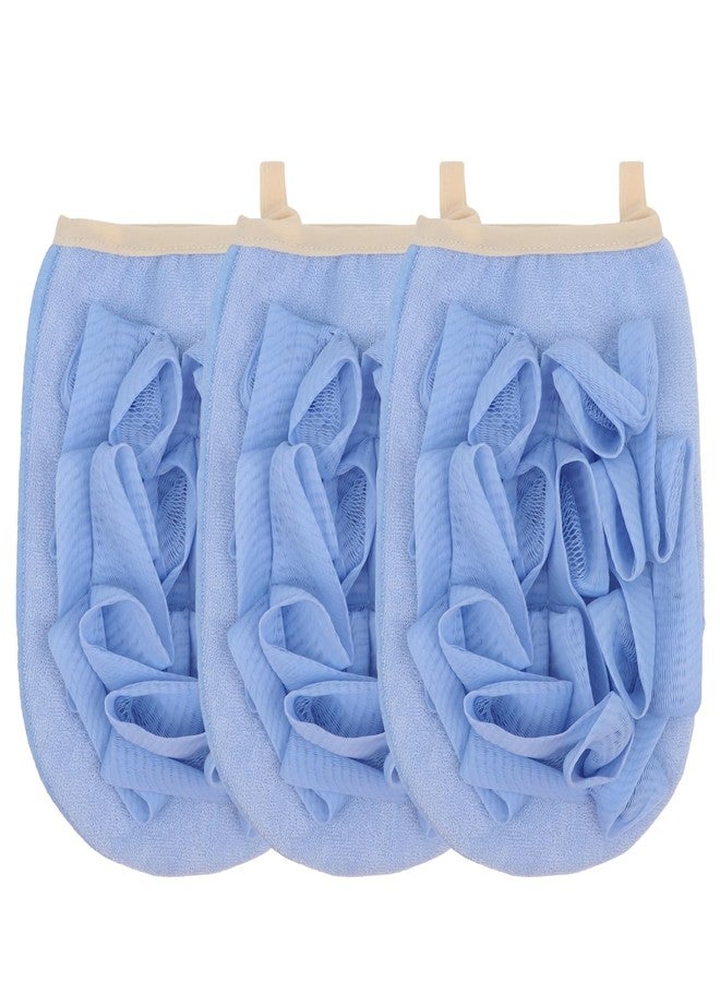 Amariver 3 Pack Bath Loofah Body Sponge Brushes Loofah Exfoliating Glove Bath Shower Glove with Flower Bath Ball Bath Shower Loofah Sponge for Women and Men (Blue) - Image 1