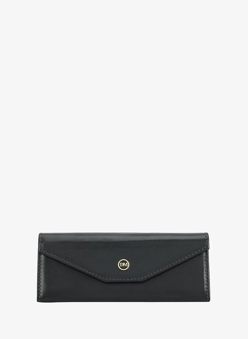 Da Milano Plain Leather Spectacle Case - Grey