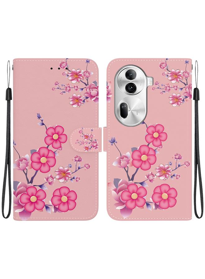 erorex Case For OPPO Reno11 Pro 5G Global Crystal Texture Colored Drawing Leather Phone Case - Image 1