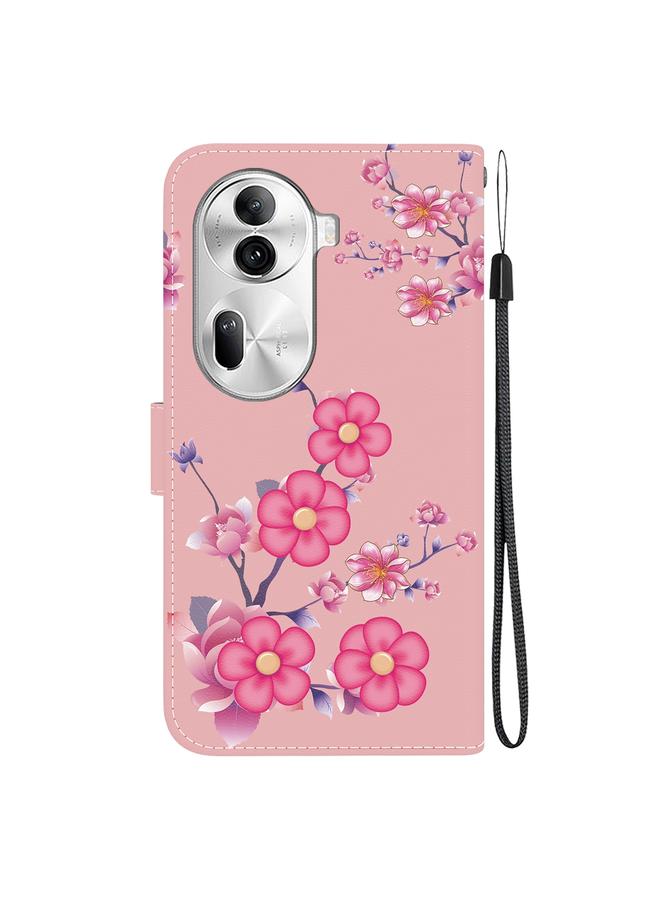 erorex Case For OPPO Reno11 Pro 5G Global Crystal Texture Colored Drawing Leather Phone Case - Image 4