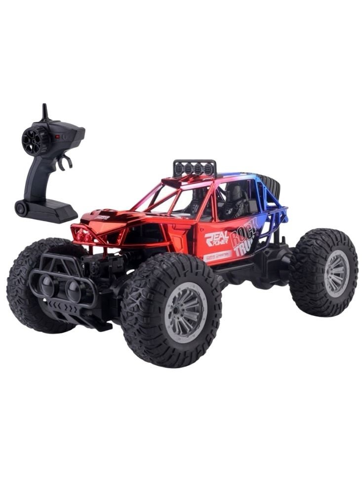 بريميم شاحنة زحف صخرية حمراء وسوداء تعمل بالتحكم عن بعد للطرق الوعرة - سيارة تسلق بعجلات كبيرة تعمل بالتحكم عن بعد، لعبة طاقة لجميع التضاريس - Image 2