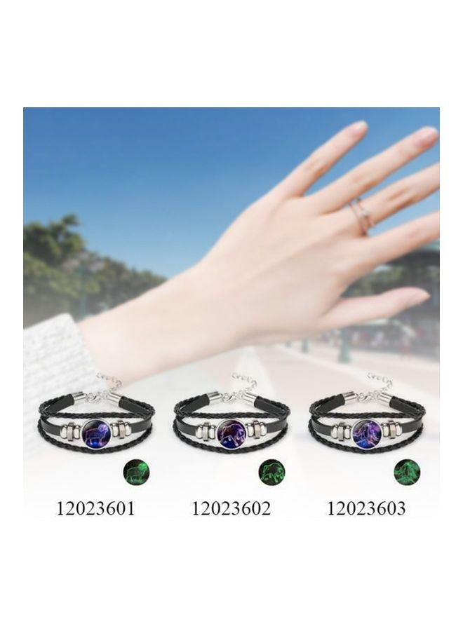 Luminous 12 Constellation Zodiac Leather Bracelet - Image 2
