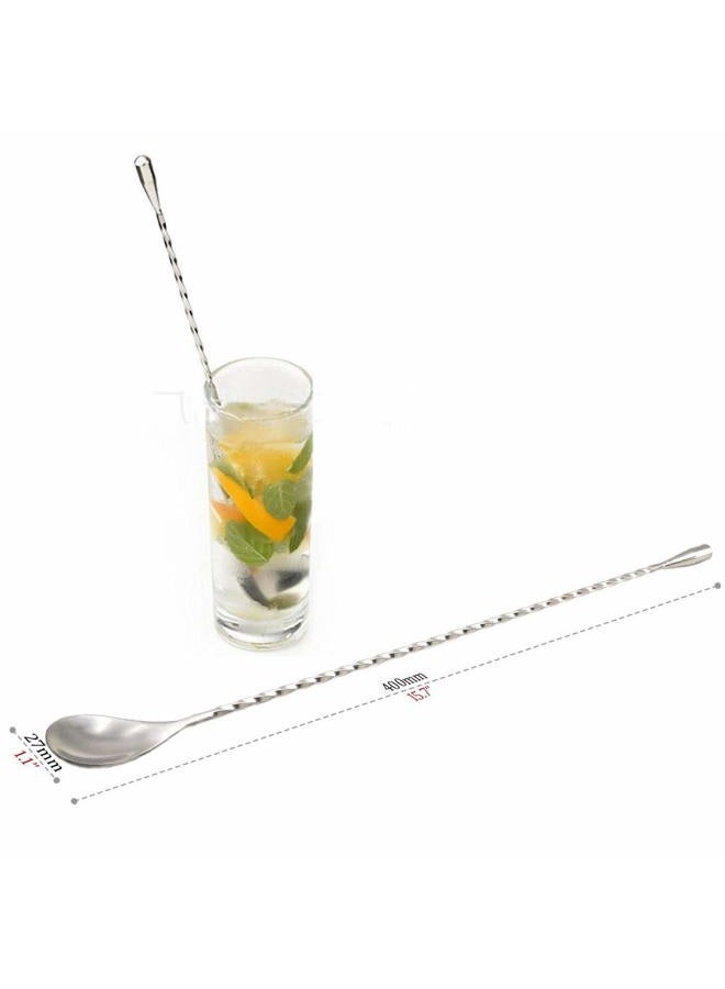 GFDesign 15.7“ Extra Long Cocktail Mixing Spoon Set Food-Grade 18/8 Stainless Steel Stirrer Spiral Pattern Bar Cocktail Shaker Spoon for Ice Cream Smoothies Malts Milkshakes Juice Coffee Tea Drink - Image 5
