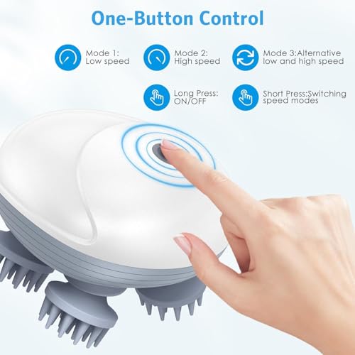 Veentus Head Massager for Scalp | Electric Kneading Handheld & Rechargeable Head Massager Device for Full Body Massage, Deep Relaxation, Portable Scratcher Use, and Daily Hair & Scalp Care Support - Image 2
