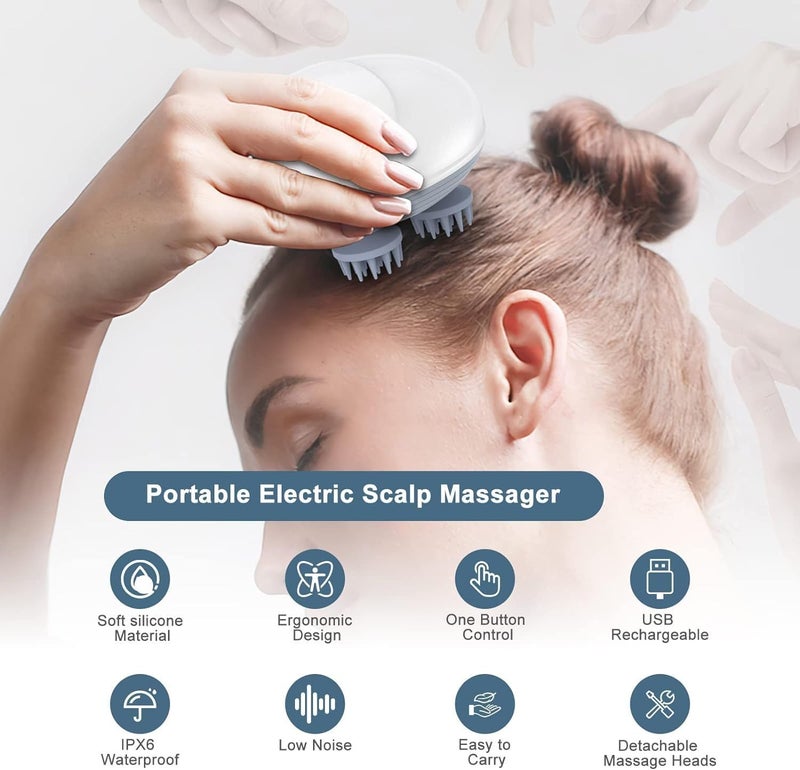 Veentus Head Massager for Scalp | Electric Kneading Handheld & Rechargeable Head Massager Device for Full Body Massage, Deep Relaxation, Portable Scratcher Use, and Daily Hair & Scalp Care Support - Image 3