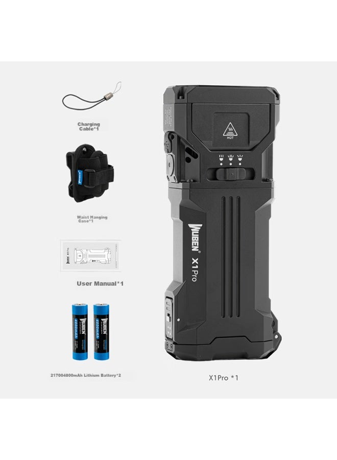 Wuben X1 Pro High-power Flashlight Outdoor Long-range Super Bright Portable Hiking Mountaineering Rechargeable Spotlight Black - Image 5