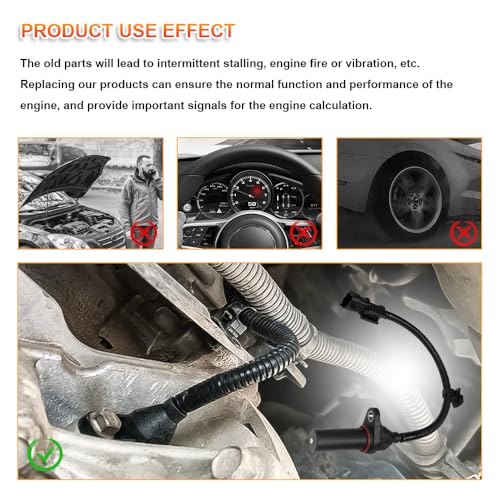 Rebvugr Crankshaft Position Sensor, Crank Sensor, Engine Crankshaft Position Sensor Compatible with Modern Hyundai Tucson Accent Kia Rio Soul Dodge, Replace OEM#39180-2B000 391802B000 SU13885 - Image 5
