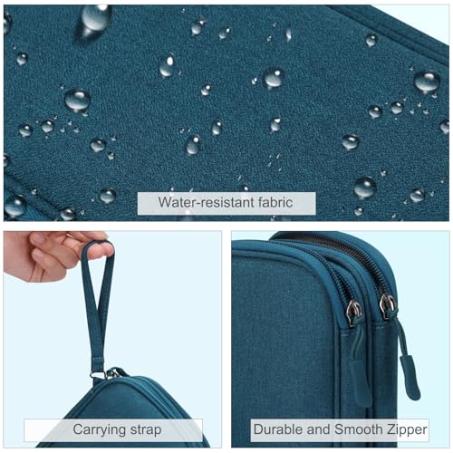 FYY Electronic Organizer, Travel Cable Organizer Bag Pouch Electronic Accessories Carry Case Portable Waterproof Double Layers Storage Bag for Cable, Cord, Charger, Phone, Earphone, Medium Size, Green - Image 4