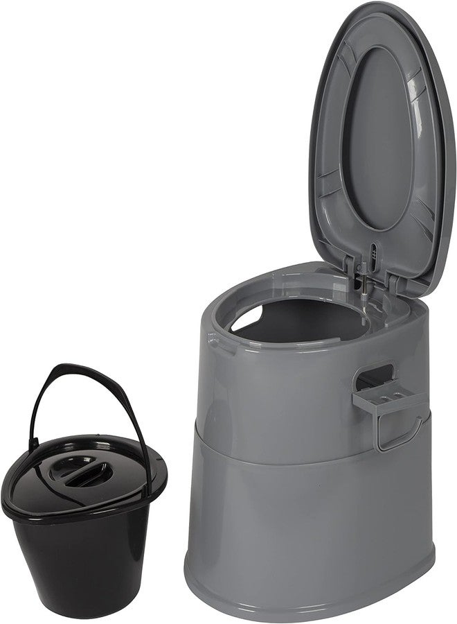 Dhadh Portable Toilet for Adults Travel Toilet Waterproof Removable Toilet Paper Holder Sturdy Outdoor Potty for Travel RV Gray Portbale toilet - Image 1