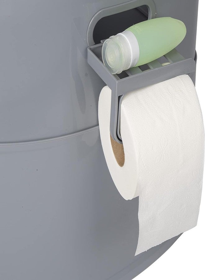 Dhadh Portable Toilet for Adults Travel Toilet Waterproof Removable Toilet Paper Holder Sturdy Outdoor Potty for Travel RV Gray Portbale toilet - Image 2