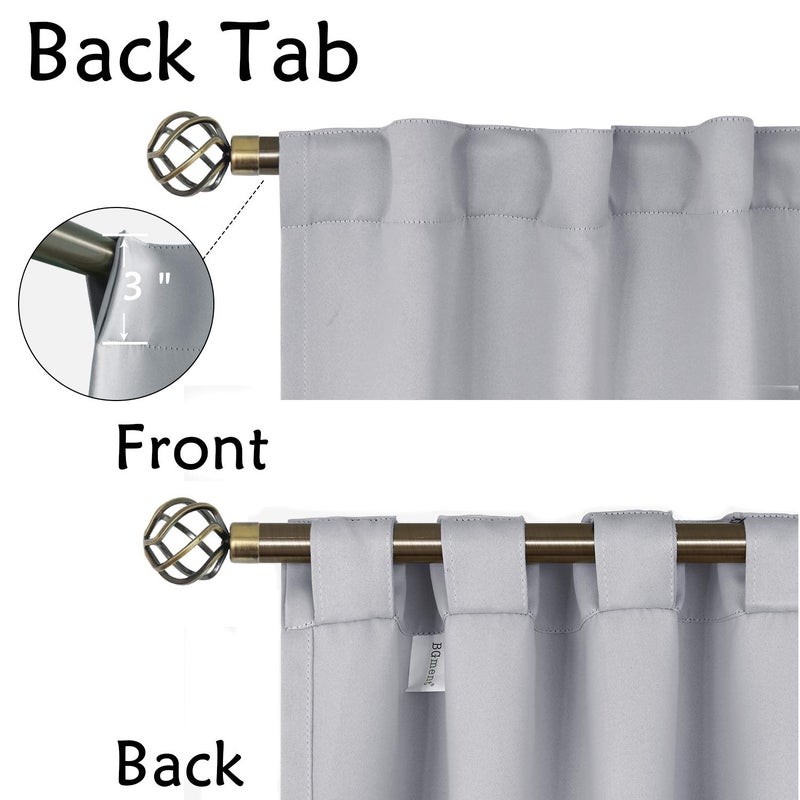 BGment Light Grey Blackout Curtains 2 Panels 72 inches Long for Bedroom - Rod Pocket and Back Tab Thermal Room Darkening Curtains for Living Room  2 Window Curtain Panels  42 x 72 Inch - Image 3